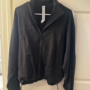 lululemon athletica Black Zip-Front Bomber Jacket